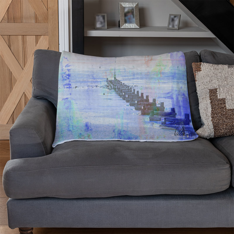Pollitt Quilted Throw Blanket, Blue