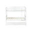 Lit superposé simple en bois d'hévéa avec 2 tiroirs, convertible en 2 lits simples, lit superposé simple avec échelle et garde-corps, blanc
