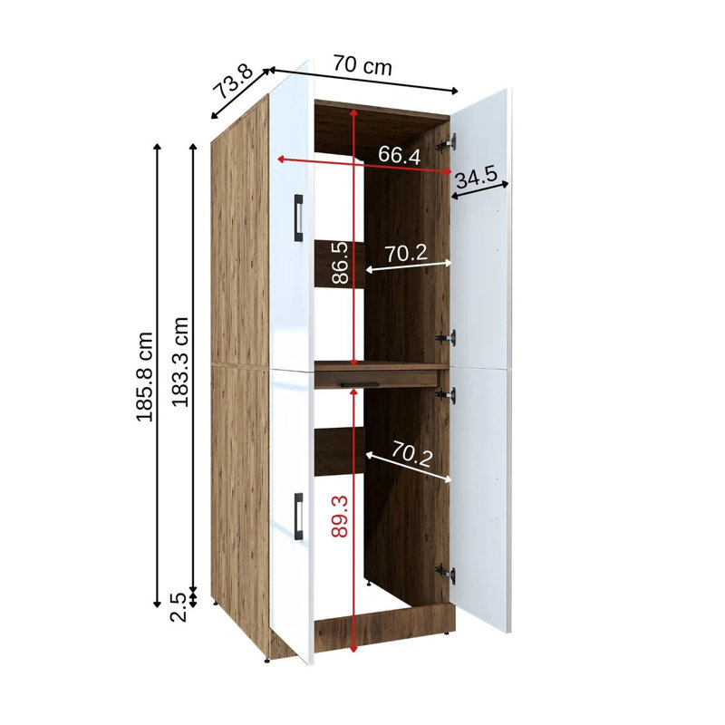 Dora Manufactured Wood Laundry Room Organiser, White Oak