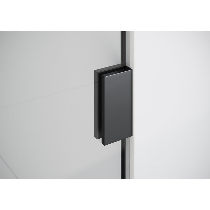 Vela 39 in. x 78 in. Fully Frameless Single Fixed Shower Panel, Matte Black