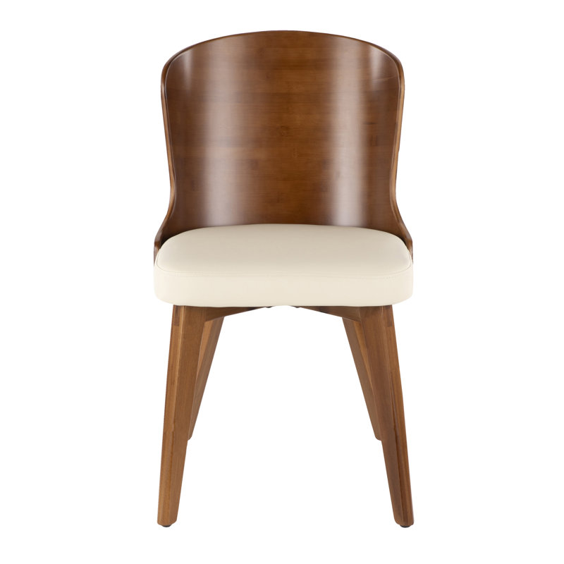 Kristofer 18'' H Faux Leather Upholstered Side Chair, Cream Faux Leather