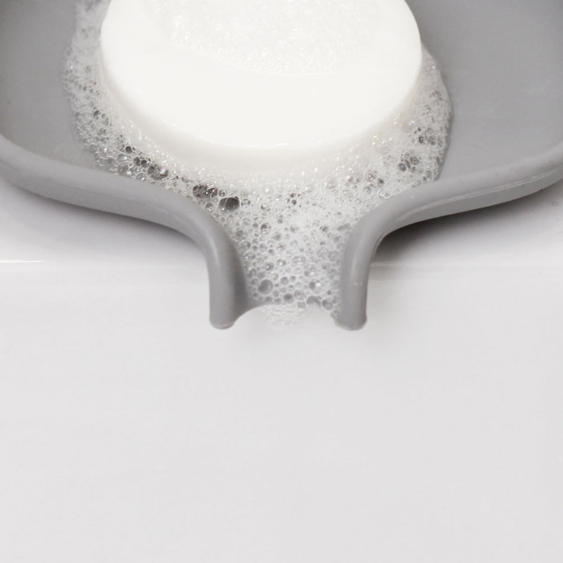 Soap Dish, 2.5 cm H x 13.5 cm W x 10.5 cm D, Grey