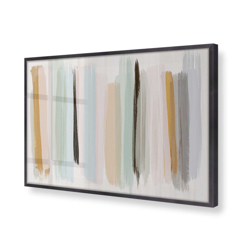 Imprimé panache pastel, H 9,25 po x l 11,25 po x P 1,25 po, Papier photo encadré zinc vieilli