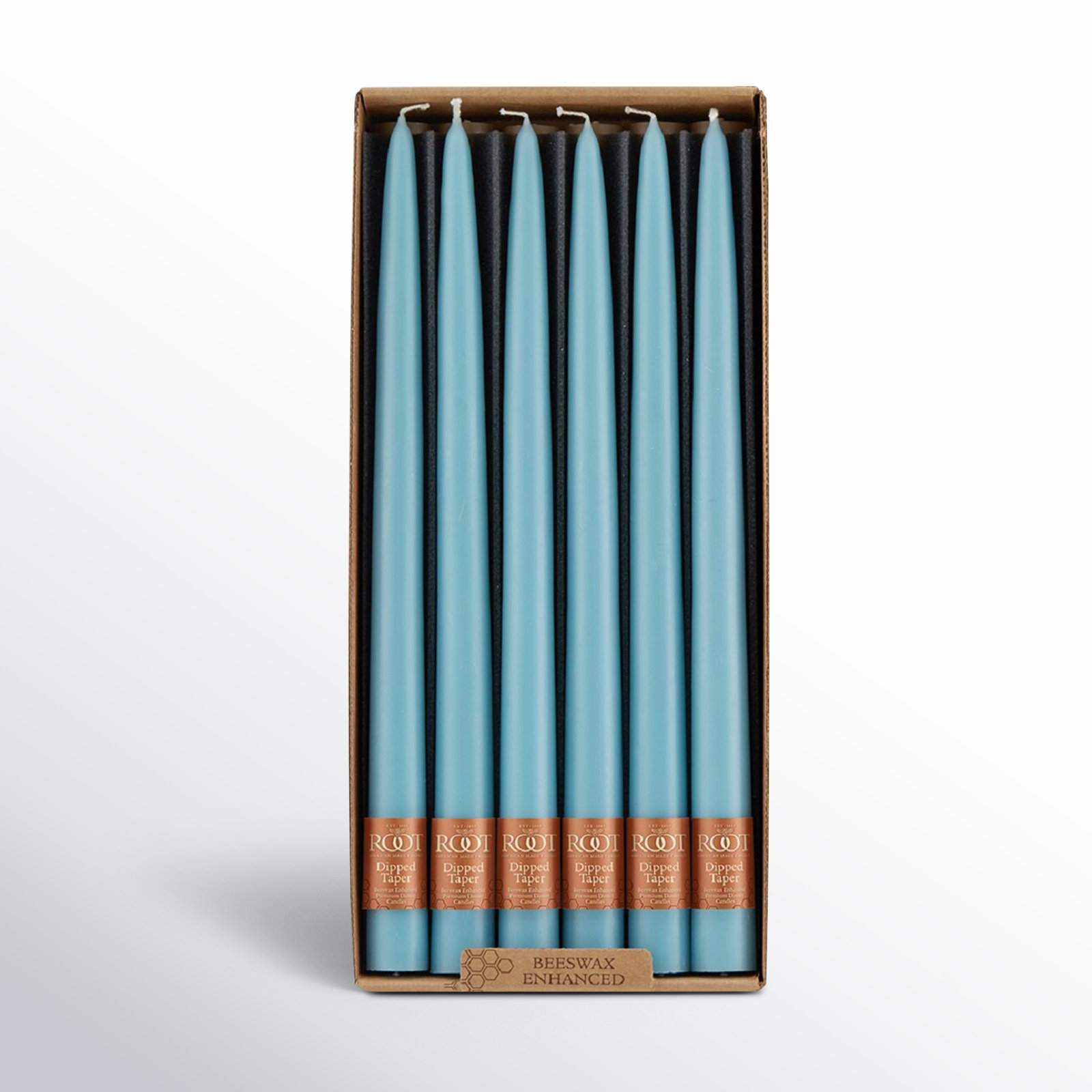 12 Piece Unscented Taper Candle Set, 12" H x 0.88" W x 0.88" D, Sky