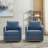 Wide Upholstered Swivel Armchair(set Of 2)