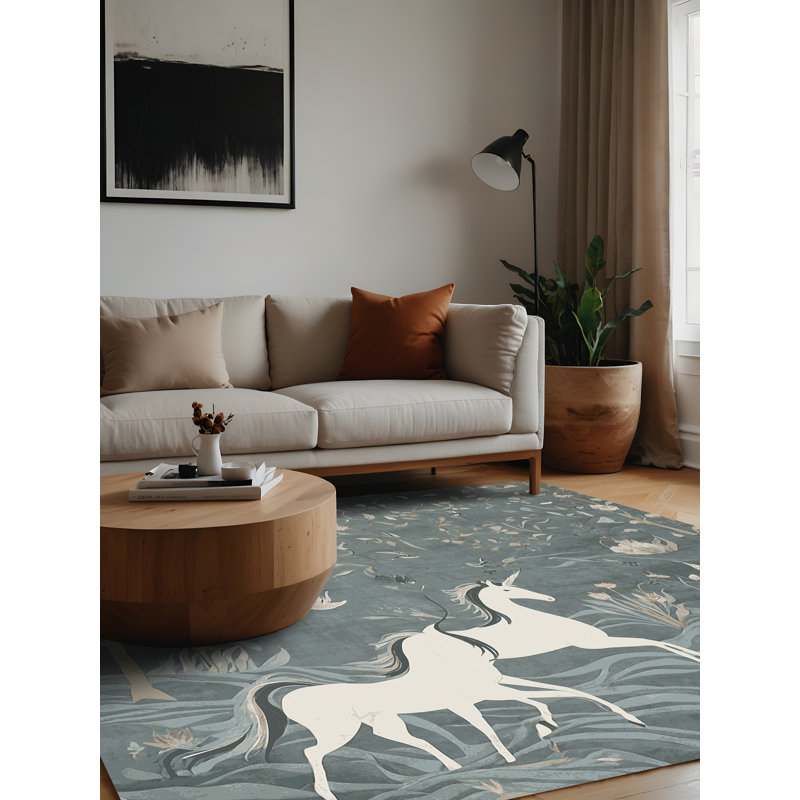 Tapis gris lavable à la machine, Carré 6 pi