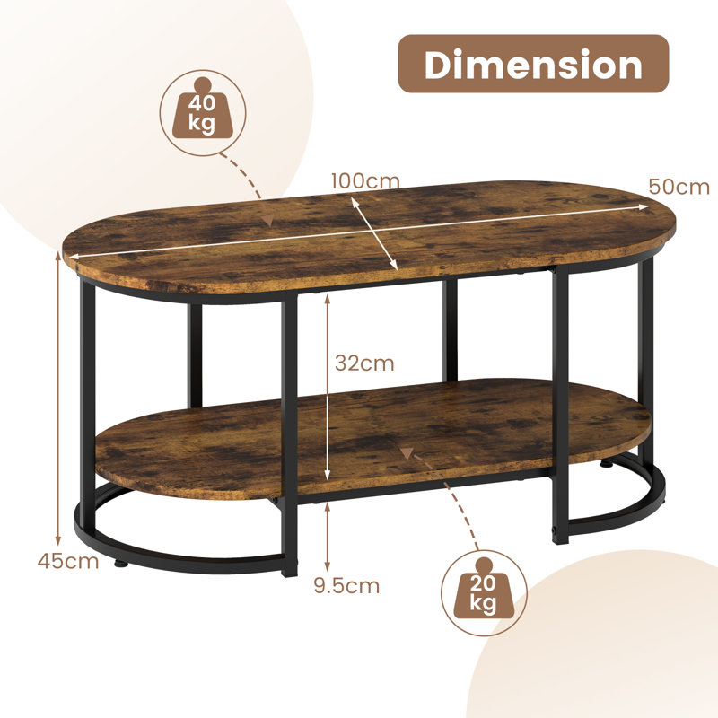 Coffee Table with Storage, Brown
