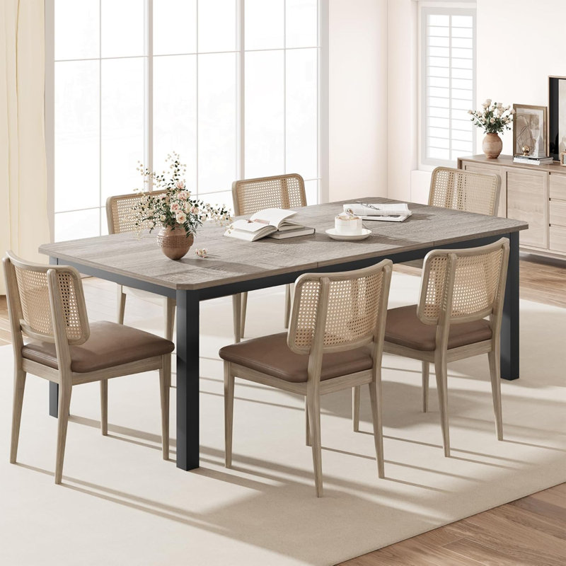 Dining Table for 6~8 People, Gray, Gray