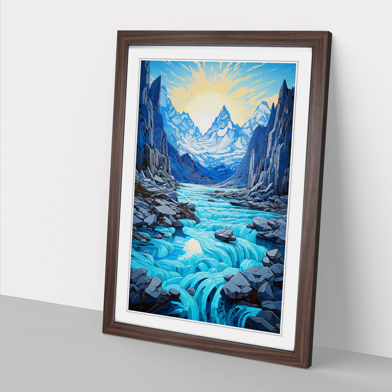 Glacier Baroque Art - Framed Print, Walnut, 64cm H x 46cm W x 2cm D