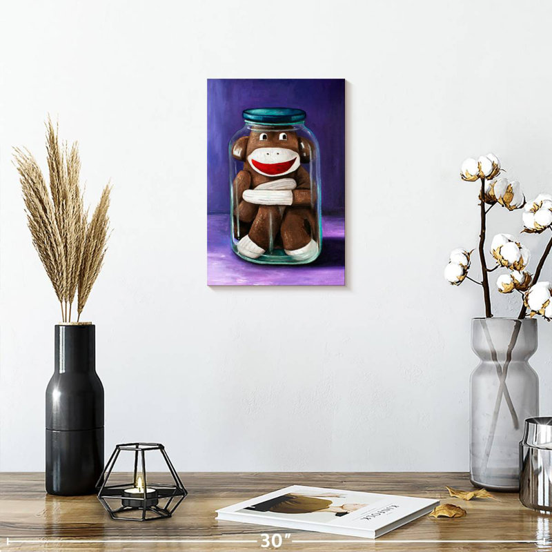 Ketti Preserving Childhood Sock Monkey, 30" H x 20" W