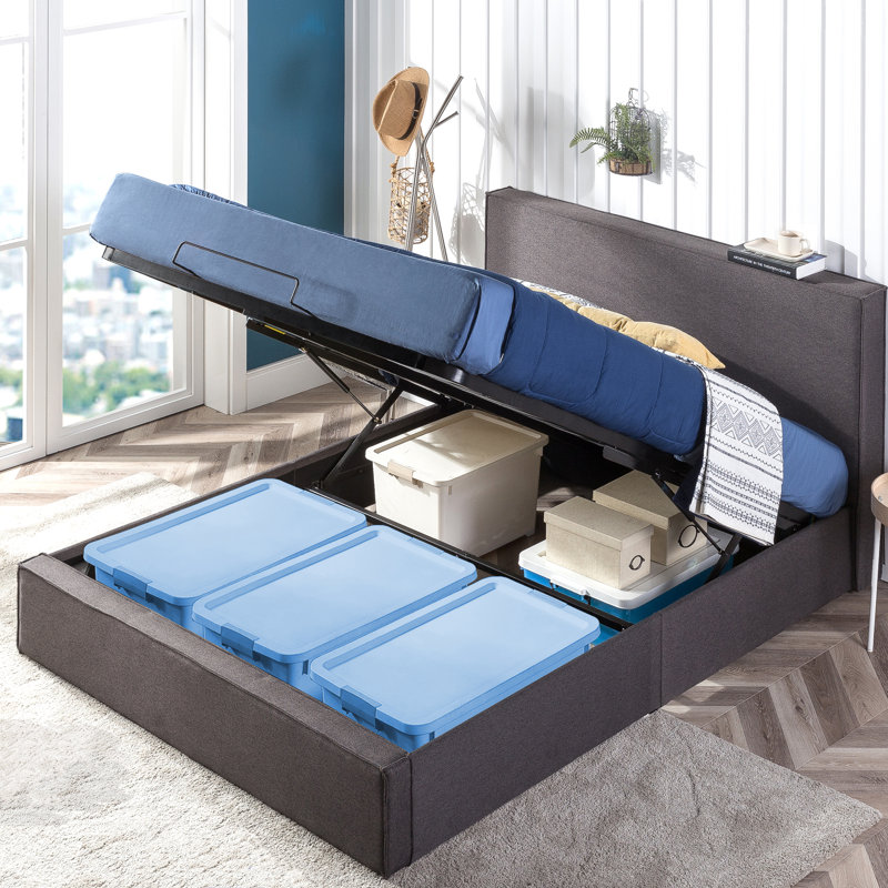 Boryschtsck Upholstered Metal Platform Storage Bed, Queen