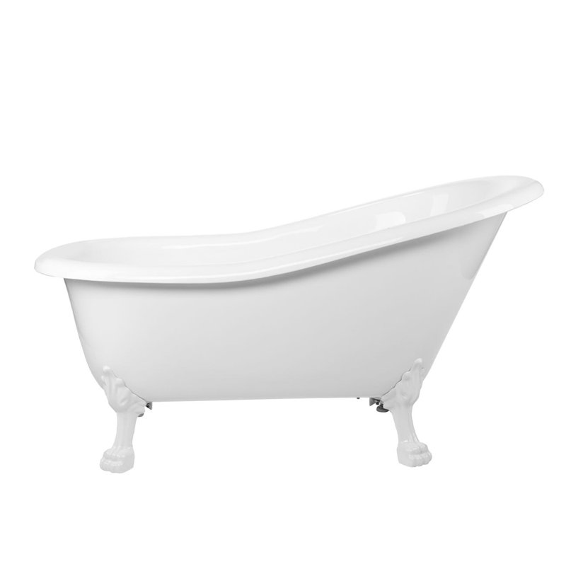 Paris 57'' x 28'' Soaking Acrylic Bathtub, White