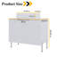 30 po Ensemble de meuble-lavabo simple sur pied Largeur avec lavabo vasque en céramique et comptoir blanc Carrara-113791477