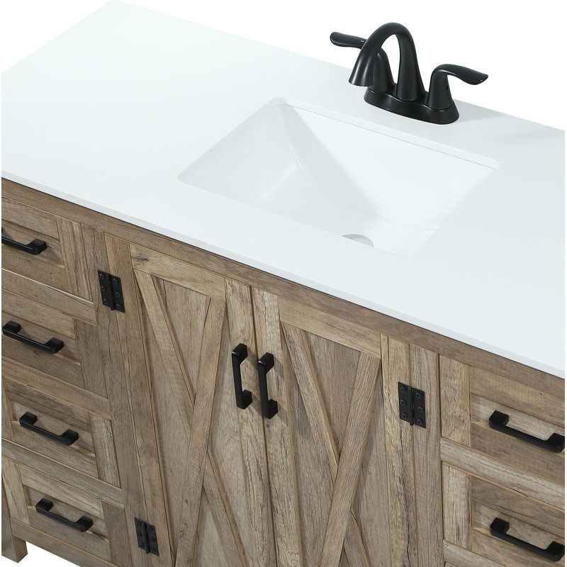 Ensemble de meuble-lavabo simple 48 po Slayton, Chêne naturel