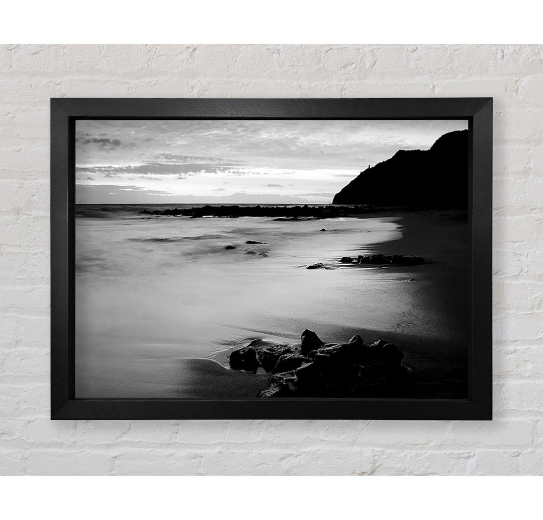 Gerahmtes Poster Sunset Tides B N W