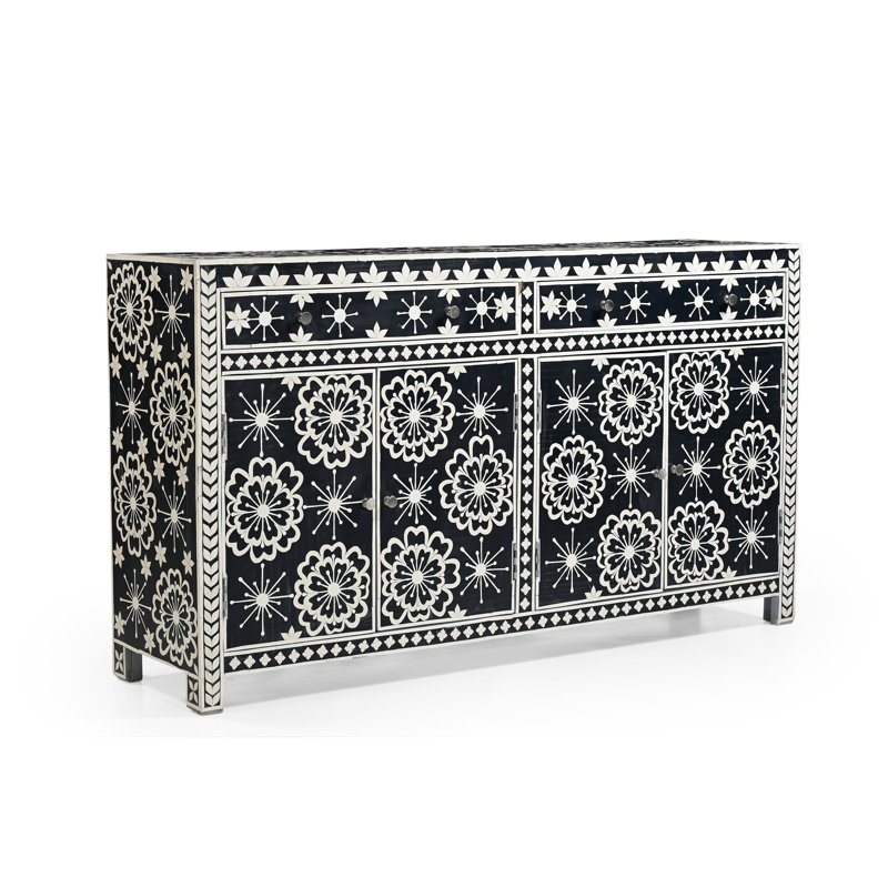 Buffet à 3 portes avec 2 tiroirs ZAMORA Bone Inlay