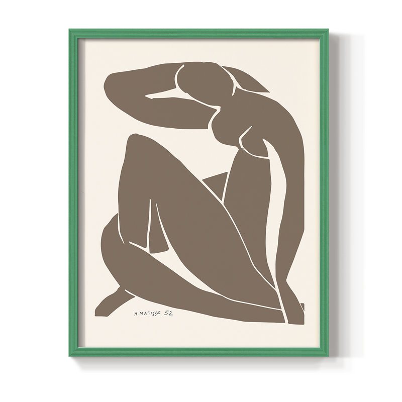 Matisse CCX III, reproduction encadrée - bois massif, Vert, H 10 po x l 8 po