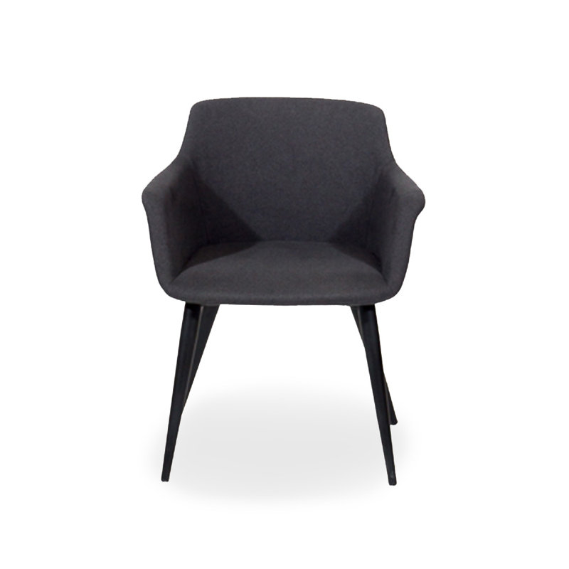 Chaise avec accoudoirs rembourrée Brighouse, Graphite