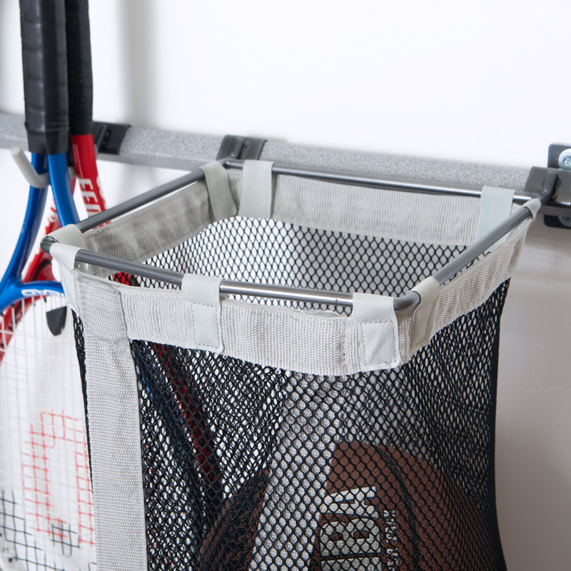 Heavy Duty Steel Wall Mounted Sports Storage Rack with Hooks
