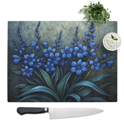 Bluebell Flowers Vol.4  Glass Chopping Board