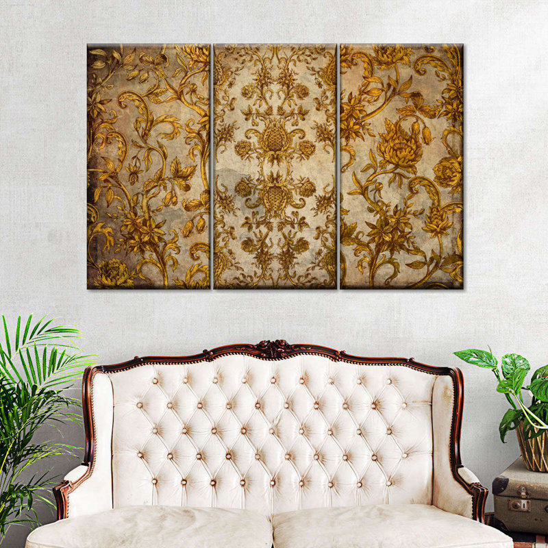 Feuille d'or Renaissance, reproduction sur toile, H 20 po x l 33 po x P 1,25 po