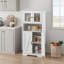 Armoire de rangement autoportante de 67 po de hauteur avec 4 portes et tablettes réglables-1297188099