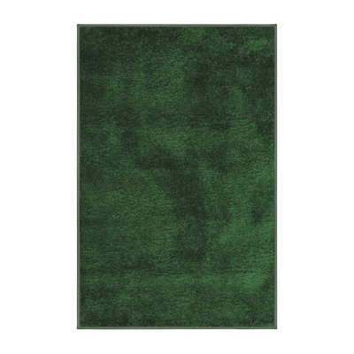 Tapis contemporain vert émeraude 406 lavable à la machine