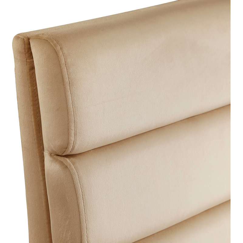 Chaise d'appoint en velours capitonné Kai, Velours brun clair