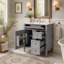Meuble-lavabo moderne de 76 cm (30 po) avec lavabo supérieur, grand espace de rangement et design élégant pour une utilisation efficace de l'espace.-1078837148-1078837149