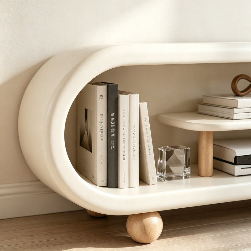 Meuble télé français de style crème français, Blanc cassé