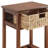 Walnut and Natural Accent Table with Woven Basket-2041729411