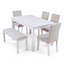 Ensemble de salle à manger 6 pièces rectangulaire avec bordure en cristal, comprend une table, 4 chaises et banc rembourrés, 6 sièges pour la cuisine et la salle à manger-131256793