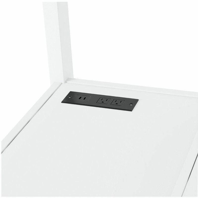 Grand lit mezzanine en métal avec garde-robe et lumière DEL, grand lit mezzanine avec bureau en forme de L et port USB pour enfants, adolescents, adultes, blanc
