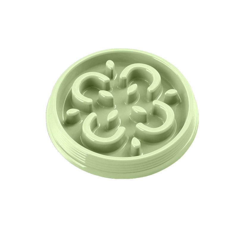 Mangeoire lente en polypropylène Slow Chow Medallion - grande - 7 tasses - bleu sarcelle, H 8 po x l 6,1 po x P 6,1 po