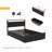 Bed Frame with 8 Storage Drawers, LED Headboard with Charging Station, Metal Platform Bed Frame, No Box Spring Needed, Noise-Free, Stable and Solid, BLACK-2029645843-2025908275