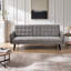Canapé-lit de 72 po - Dossier pliant convertible en lit double avec porte-gobelet et table rabattable - Canapé en lin compact pour petits espaces - Assemblage facile, gris-1590825638