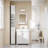 Bathroom Narrow Tall Storage Cabinet with 2 Doors, 1 Drawer, White-133928699