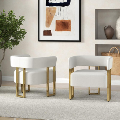 Accent Armchair With Metal Frame(Set Of 2)