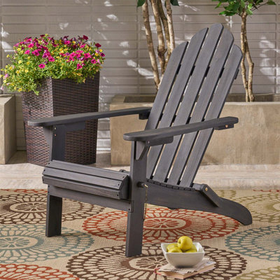 Fauteuil Adirondack pliable Hollywood en bois d'acacia résistant aux intempéries, design classique et rangement facile