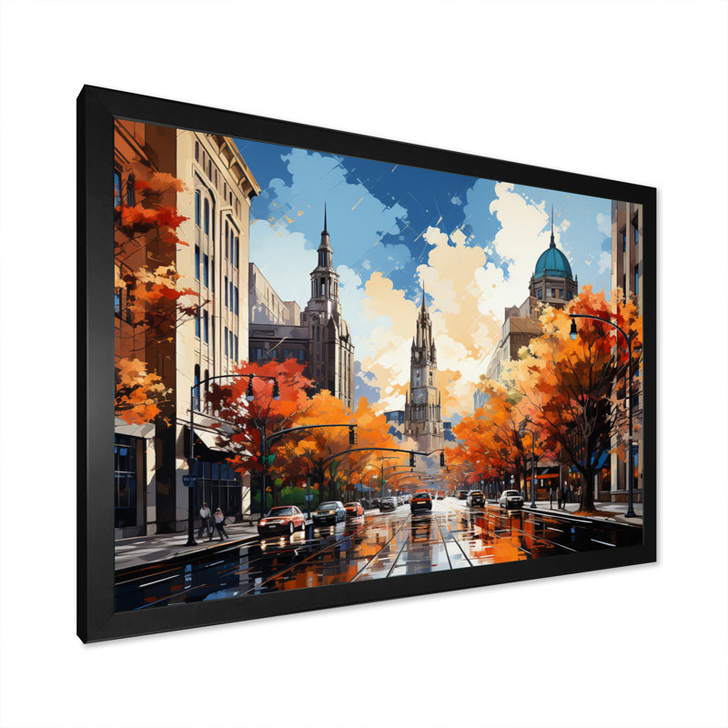 Boston Popart III sur impression sur toile, H 30 po x l 40 po x P 1,5 po, Cadre simple noir