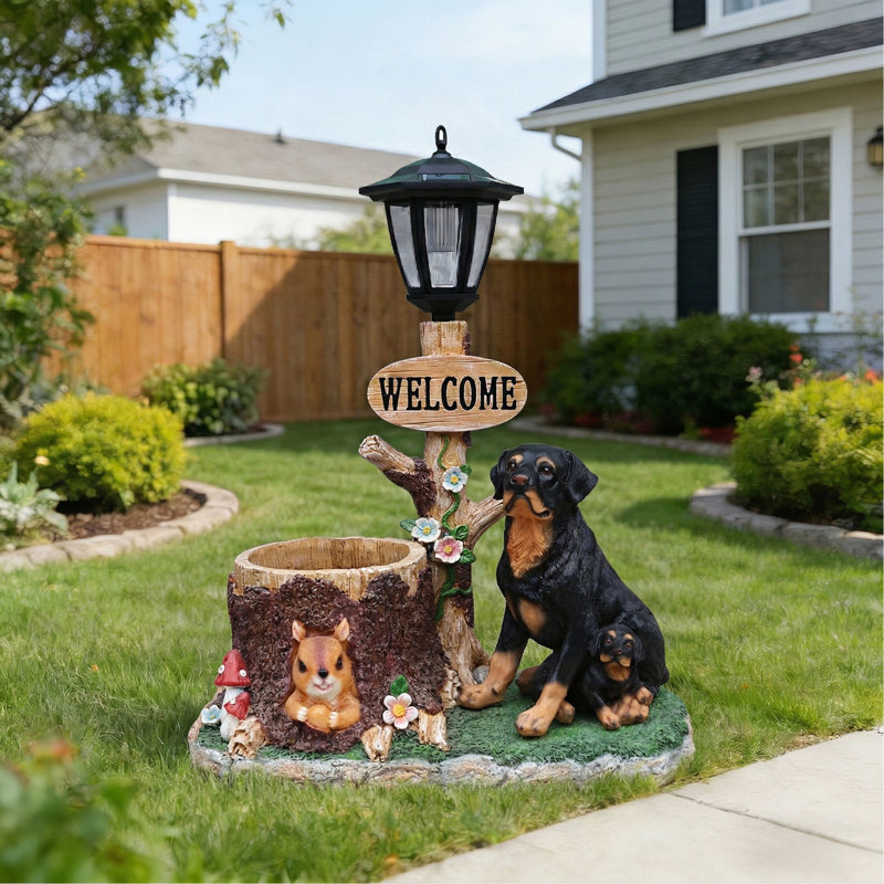 Statue jardinière Rottweiler