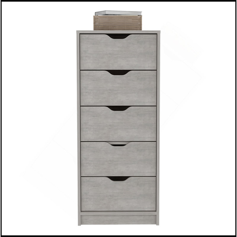 Commode Kamran, chambre à coucher, gris béton, Gris