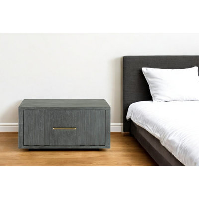 Briarstead 12" Gray Solid and Manufactured Wood One Drawer Nightstand