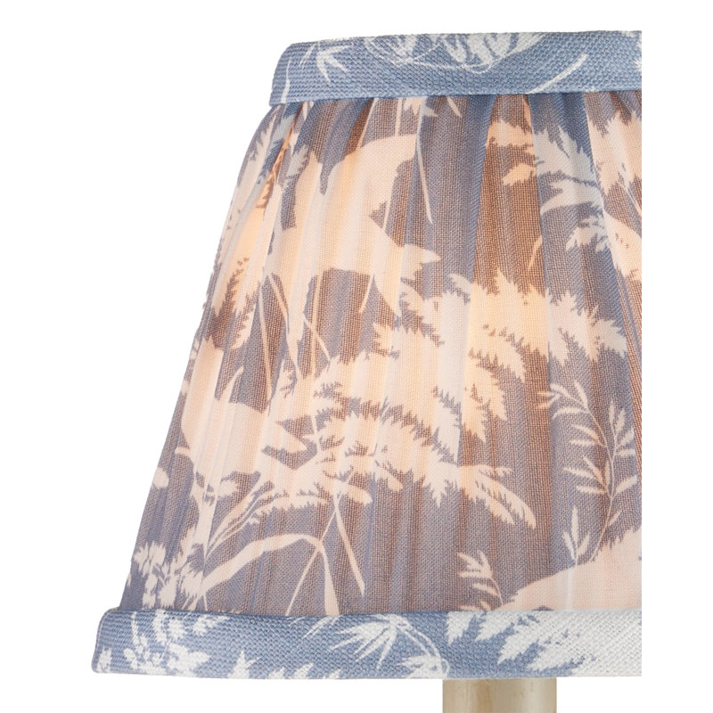 Aviary - Tapered Chandelier Shade - Dusty Blue, Ivory, Dusty Blue, Ivory