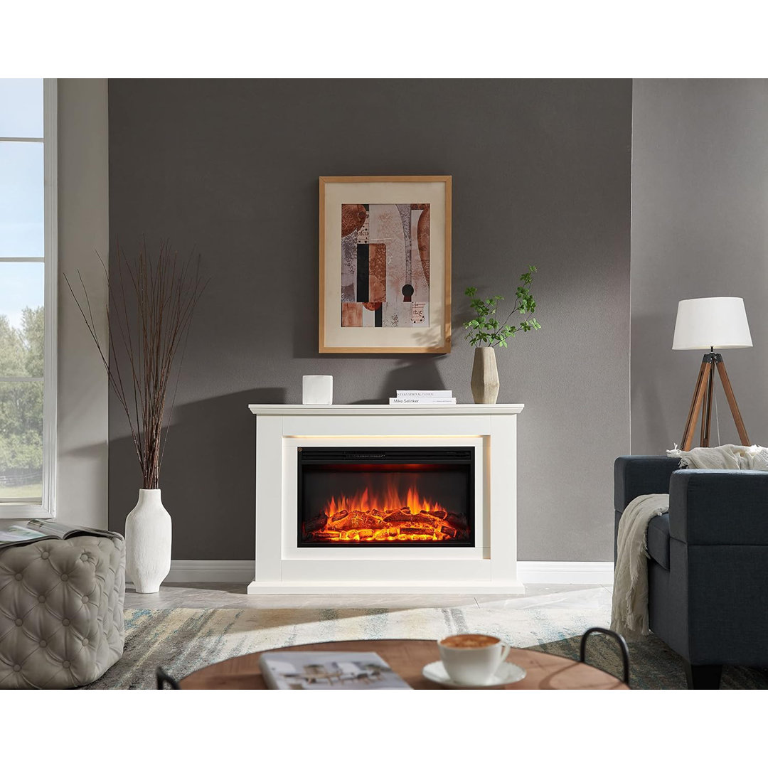 FLAMME Evora Electric Fireplace with surround 2kW Fireplace Heater White Multiple Colours Available