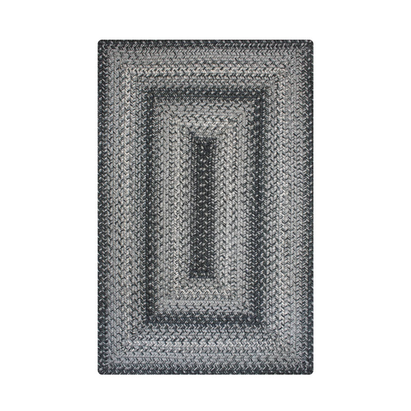 Tapis gris anthracite / gris en jute tressé Cynita, Rectangulaire 2 pi x 3 pi