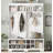Modern Hallway Hall Tree With Metal Hooks And Storage Space, Multi-Functional Entryway Coat Rack With Shoe Cubbies, White-969432475