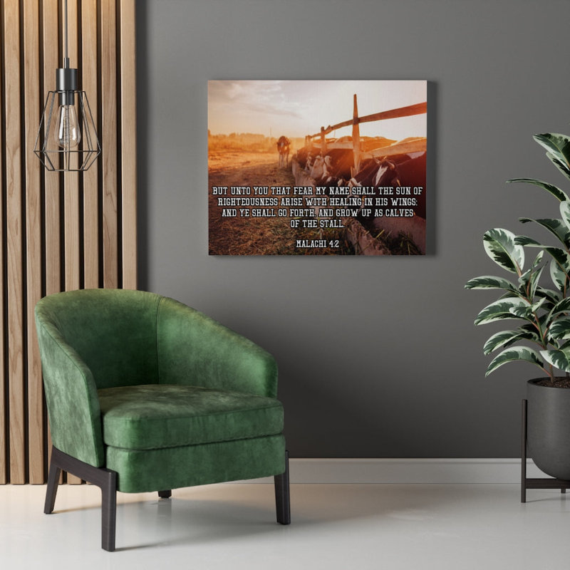 And And Ye Shall Go Forth Malachi 4: 2 Christian Home Decor, art mural prêt pour les Écritures, H 18 po x l 24 po x P 1,25 po
