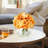 Orange Peonies Artificial Flowers with Glass Vase, Fake Flowers in Vase for Home Decor, Table Centerpieces, Bathroom Counter Deco-333025375