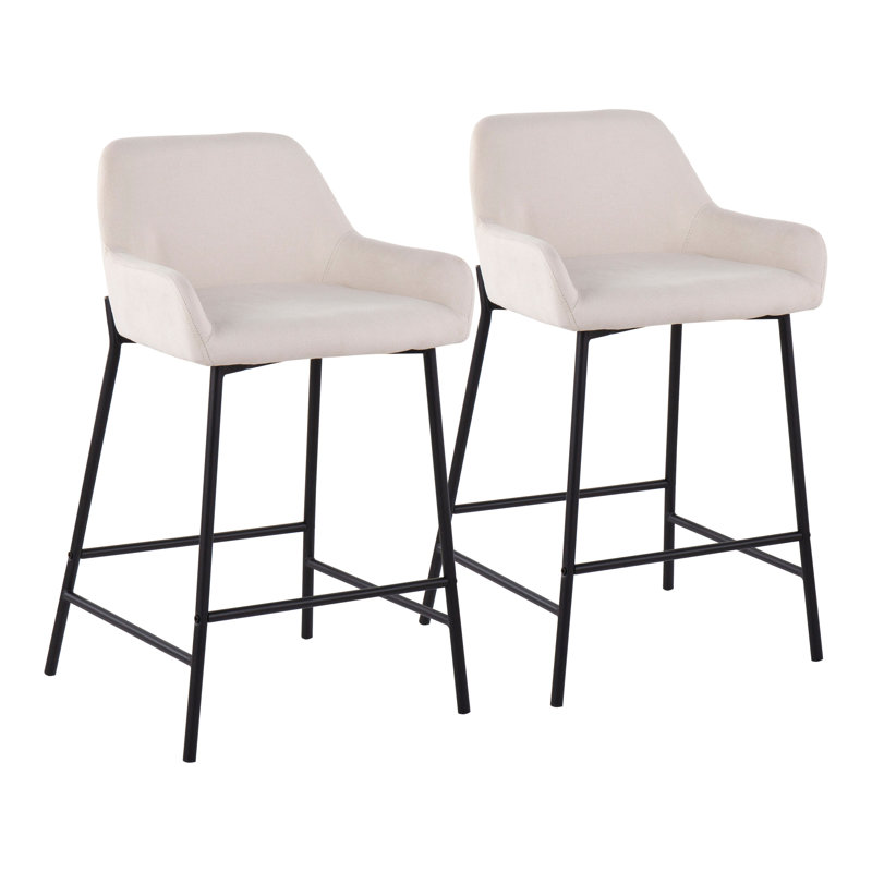 Tabouret 30 ", Tabouret de bar (siège d'une hauteur de 30 po), Noir, Mélange de polyester crème